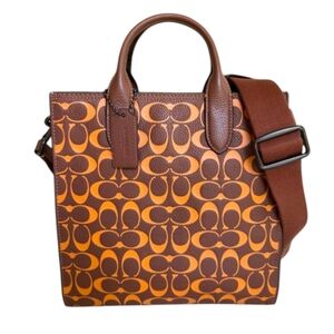 Coach Gotham 24 Tote Signature Leather Papaya